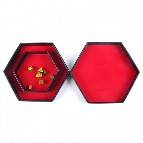 PU Leather Hexagon Dice Tray