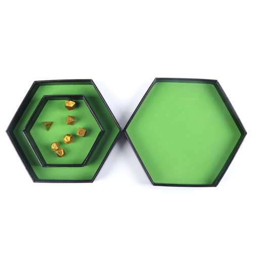 PU Leather Hexagon Dice Tray