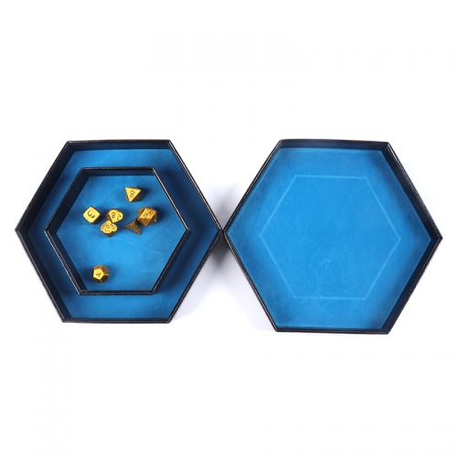 PU Leather Hexagon Dice Tray