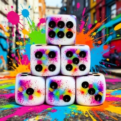 Brush Print 16MM D6 dice
