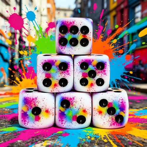 Brush Print 16MM D6 dice