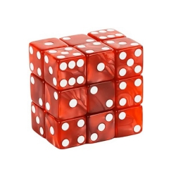 Red Pearl Dot 16MM D6 Dice