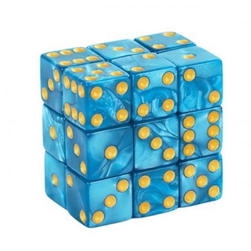 Blue Pearl Dot 16MM D6 Dice