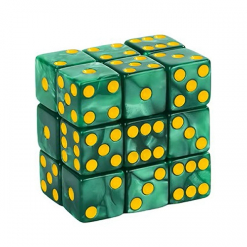 Green Pearl Dot 16MM D6 Dice