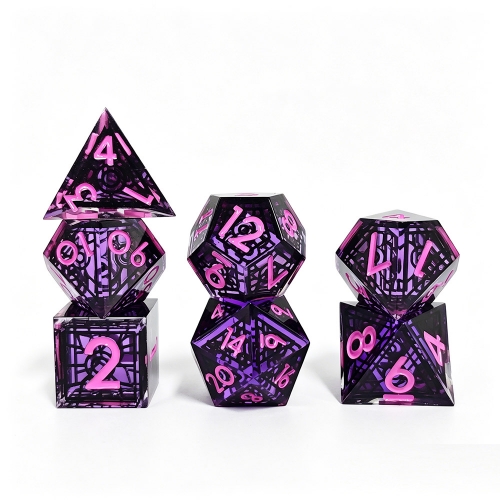 STAINED GLASS WINDOW SHARP DICE 