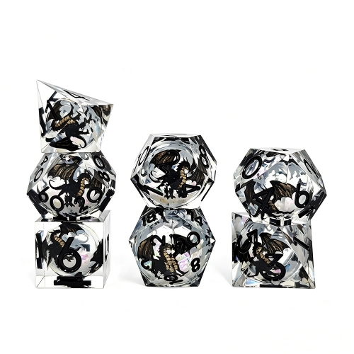 Black Dragons Flowing Sand Dice