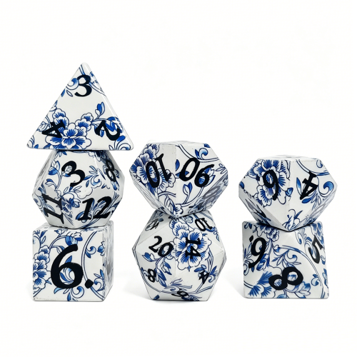 Blue and White Porcelain Print Dice