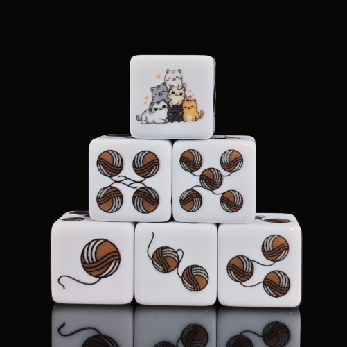 CAT PRINT D6 DICE (16MM) 