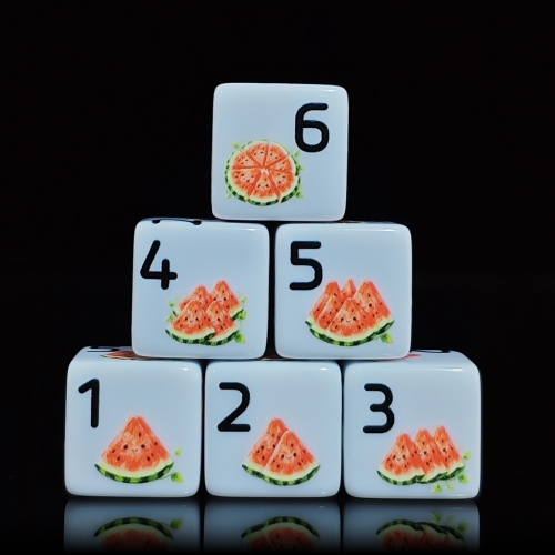 WATERMELON D6 DICE (16MM)