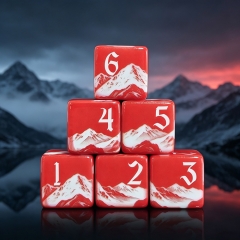Red Snowcap D6 DICE (16MM)