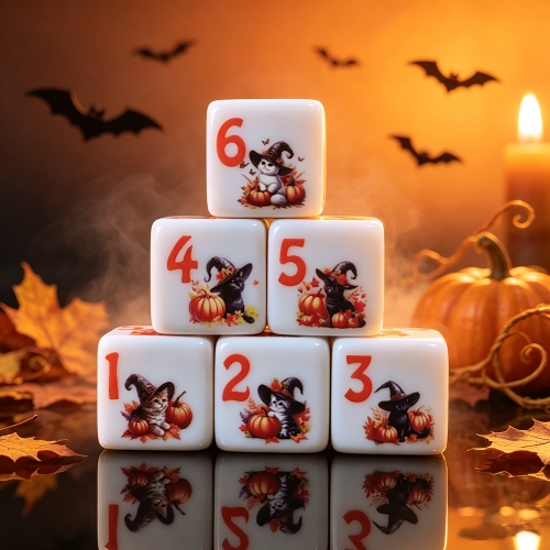 Witch Cat D6 DICE (16MM)