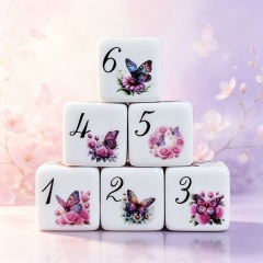 Floral Butterfly D6 DICE (16MM)