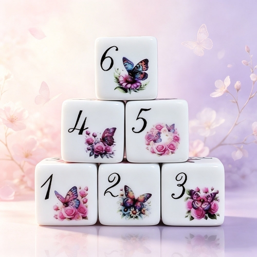 Floral Butterfly D6 DICE (16MM)