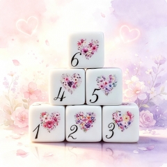 Valentine Heart D6 DICE (16MM)