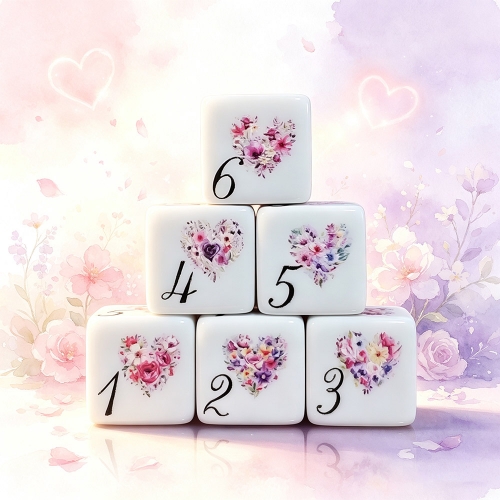 Valentine Heart D6 DICE (16MM)