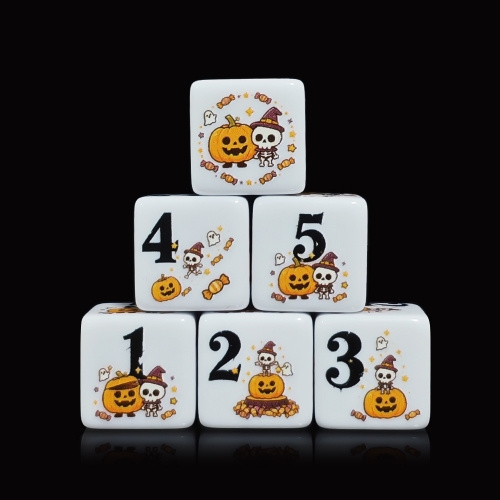 Pumpkin Skeleton D6 DICE (16MM)