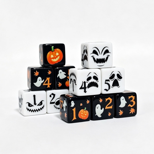 50PCS Halloween + 50PCS Horror Face D6 DICE (16MM)