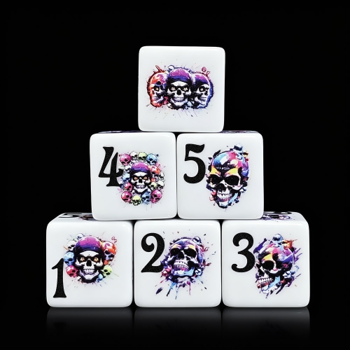 Skull Splash D6 DICE (16MM)
