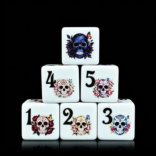 Skull & Rose D6 DICE (16MM)
