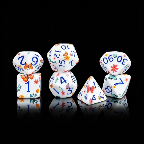  Print Butterfly & Blossom Dice