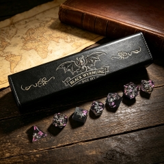 dice+balck rectangle leather box with pattern
