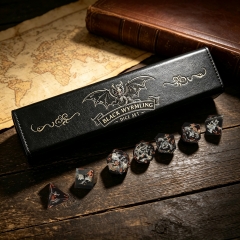 dice+balck rectangle leather box with pattern