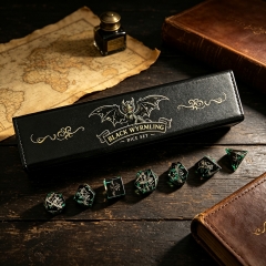dice+balck rectangle leather box with pattern