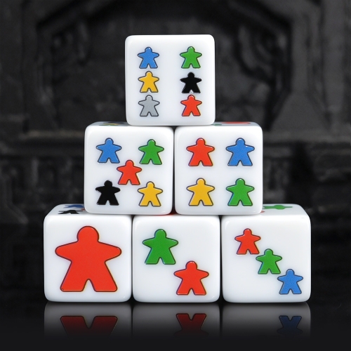 Colorful Meeple D6 DICE (16MM)
