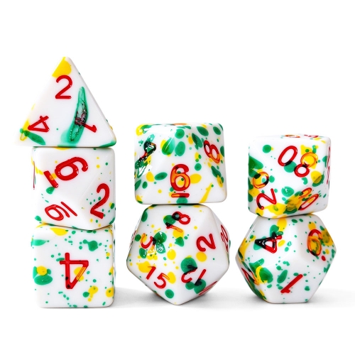 Colorful Splatter Painting Dice