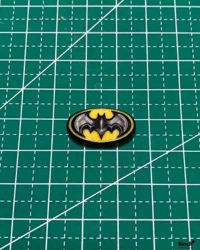 batman logo painted.