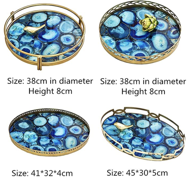 MOREONYX Blue Agate Coffee Tray