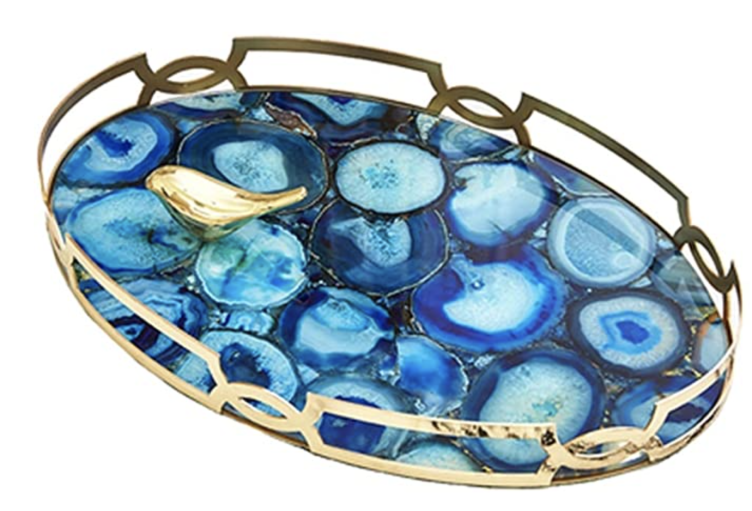 MOREONYX Blue Agate Coffee Tray