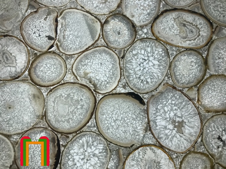 MOREONYX Semi-Precious Blue Agate Slab for Villa Decoration