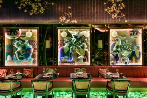 MOREONYX Backlit gemstone floor illuminates London restaurant The Ivy Asia