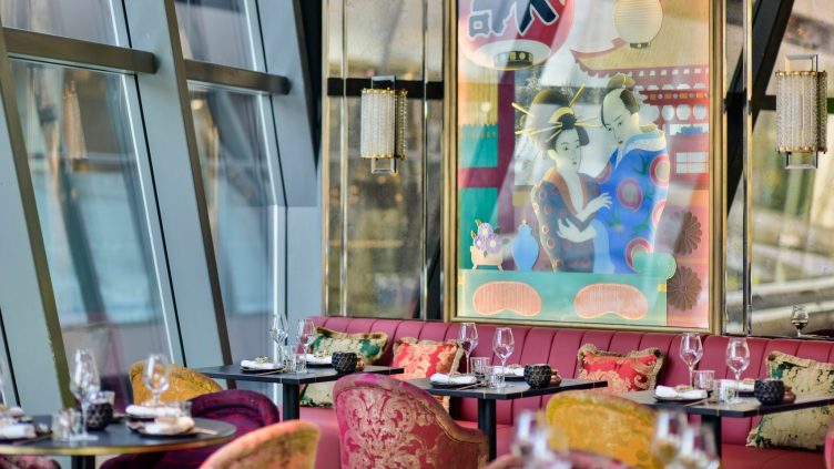 MOREONYX Backlit gemstone floor illuminates London restaurant The Ivy Asia