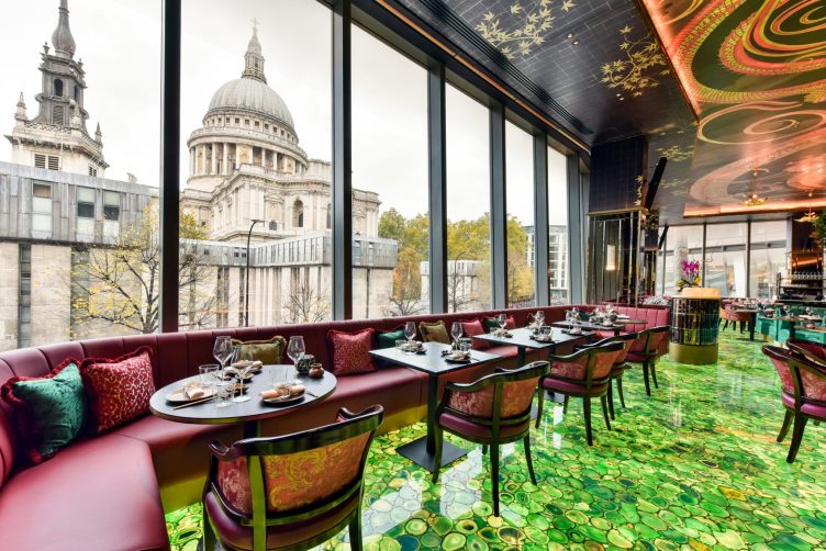 MOREONYX Backlit gemstone floor illuminates London restaurant The Ivy Asia