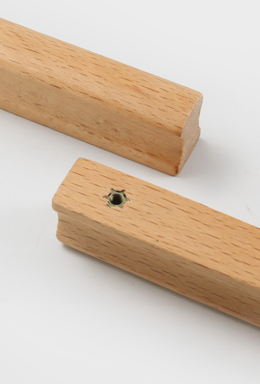 Natural Wood Furniture Handle Kitchen Cabinet Door Handles Drawer Pulls Beech Wooden Handles for Furniture Hardware