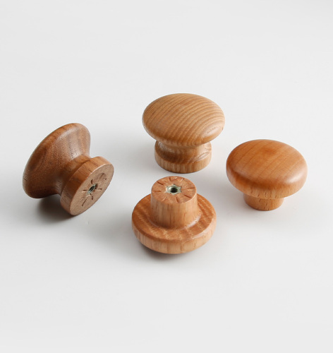 Natural Wood Furniture Handle Kitchen Cabinet Door Handles Drawer Pulls Beech Wooden Handles for Furniture Hardware