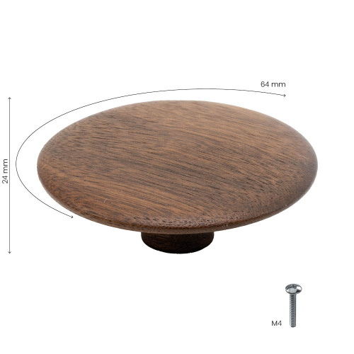 Cabinet Knob Split - Walnut
