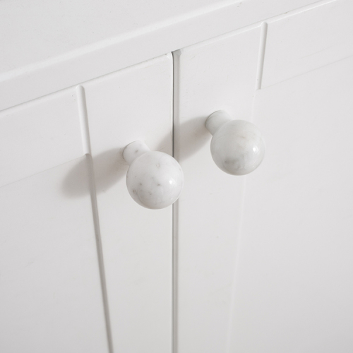 White Natural Marble Cupboard Handles Round Furniture Cabinet Handle Small Dresser Drawer Pulls Black White Kitchen Accessories