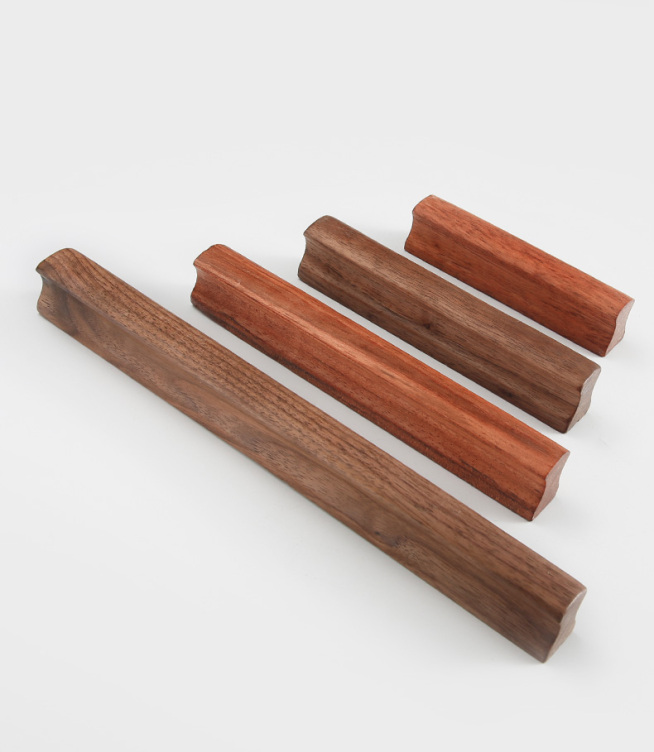 Natural Wood Furniture Handle Kitchen Cabinet Door Handles Drawer Pulls Beech Wooden Handles for Furniture Hardware