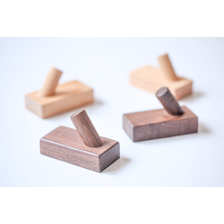 Nordic Natural Wooden Coat Hook Wall Mounted Study Clothes Scarf Hat Bag Towel Rack Hanging Storage Hanger Heavy Home Organizer