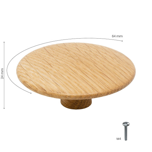 Cabinet Knob Split - Oak