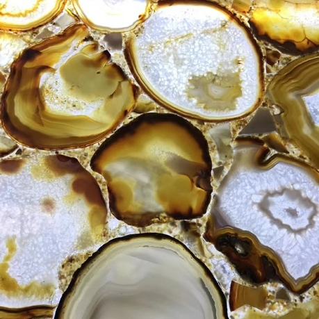 MOREONYX Semi Precious Stone Backlit Yellow Agate Slab