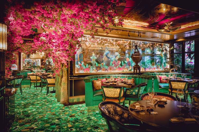 MOREONYX support the Backlit gemstone floor illuminates London restaurant The Ivy Asia
