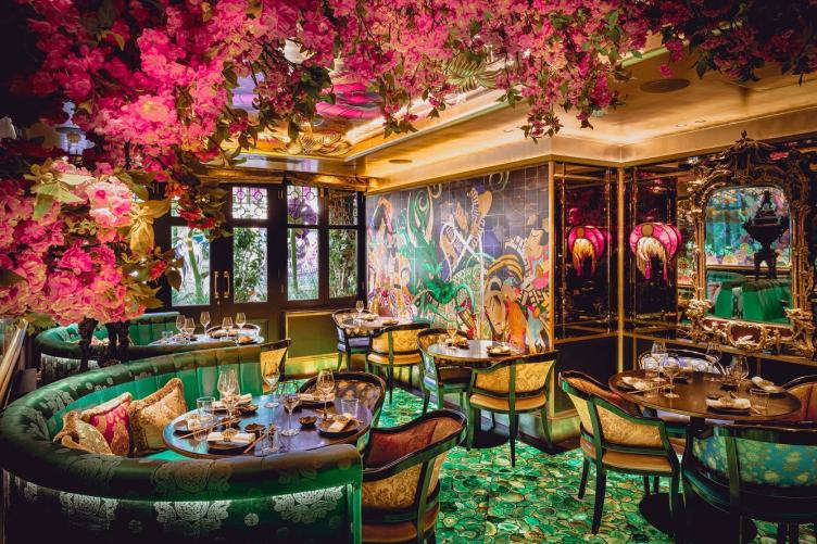 MOREONYX support the Backlit gemstone floor illuminates London restaurant The Ivy Asia