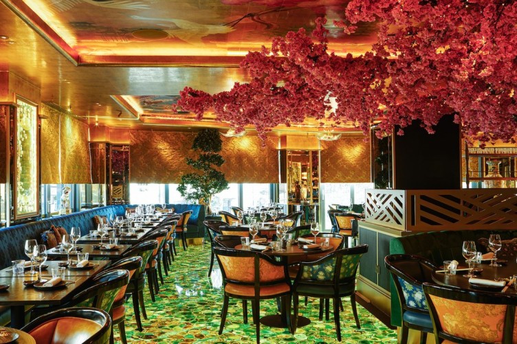 MOREONYX support the Backlit gemstone floor illuminates London restaurant The Ivy Asia