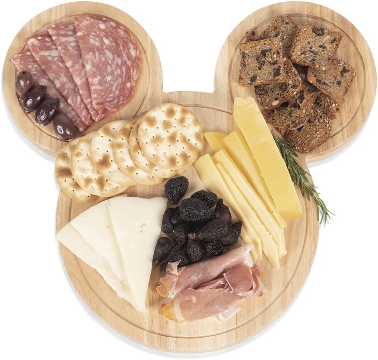 TOSCANA - a Picnic Time brand - Wine Appetizer Plate Set of 4 - Cocktail Plate with Glass Holder - Cheese Board with Wine Holder, (Acacia Wood)