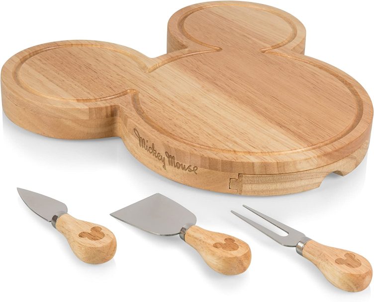 TOSCANA - a Picnic Time brand - Wine Appetizer Plate Set of 4 - Cocktail Plate with Glass Holder - Cheese Board with Wine Holder, (Acacia Wood)