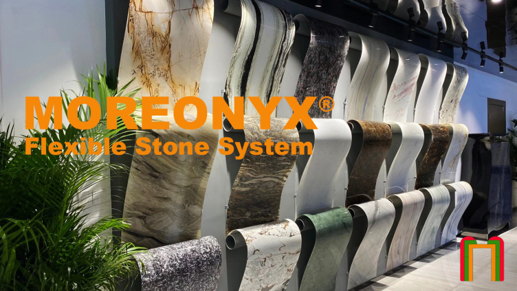 1 mm ultradünnes flexibles Steinfurniersystem von MOREONYX®️